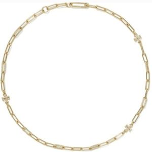 TORY BURCH ICON PAVÉ CHAIN NECKLACE
